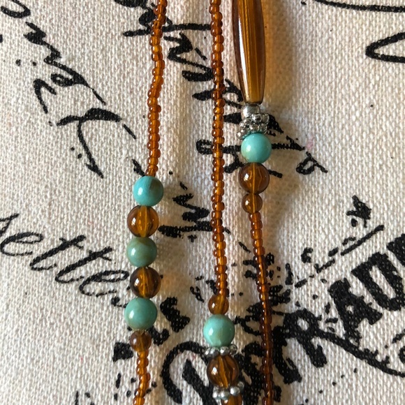 ⭐️Turquoise/ brown multi strand beaded necklace - Picture 7 of 7